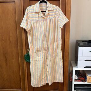 Pride -Inspired Multicolor Striped Button house Dress